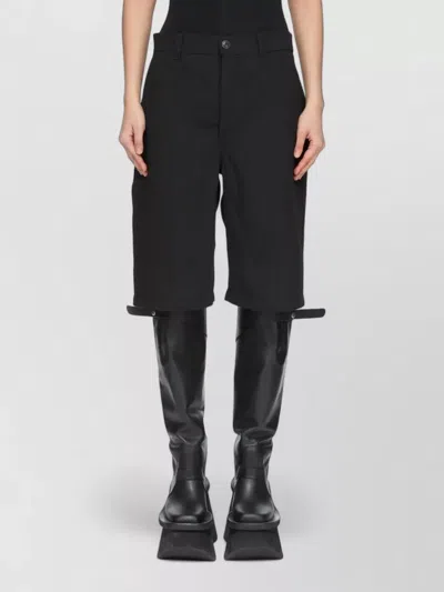 Rick Owens Tailored Shorts Belt Loops Side Pockets In Black