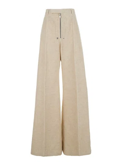 Rick Owens Wide Belas Corduroy Trousers In Neutral