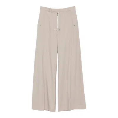 Rick Owens Tailored Wide Belas Wool Flannel In Gray