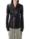 Rick Owens Tailored Wrap Ls Strutter Jacket In Black