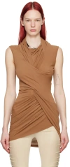 Rick Owens Tan Magnetic Tank Top In 124 Nude