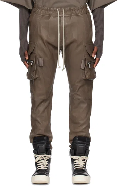 Rick Owens Tan Mastodon Leather Pants In 34 Dust