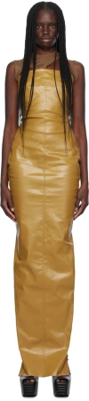 Rick Owens Tan Porterville Bustier Gown In 62 Honey
