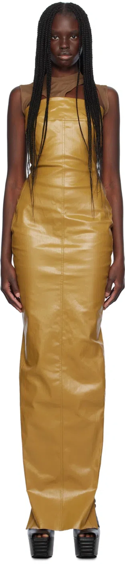 Rick Owens Tan Porterville Bustier Gown In 62 Honey