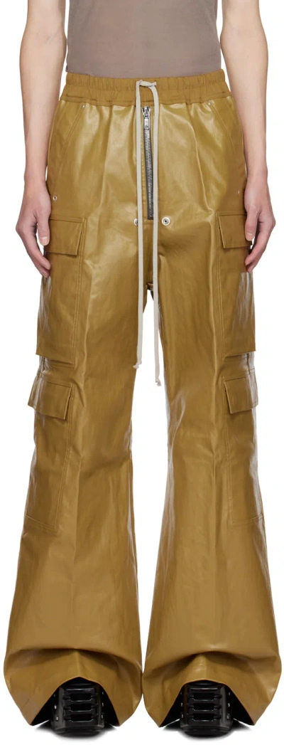 Rick Owens Tan Porterville Cargobelas Cargo Pants In 62 Honey