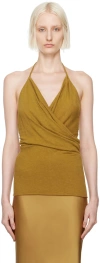Rick Owens Tan Porterville Draped Tank Top In 62 Honey