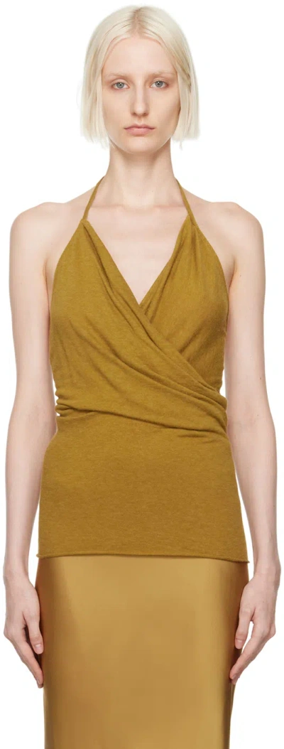 Rick Owens Tan Porterville Draped Tank Top In 62 Honey