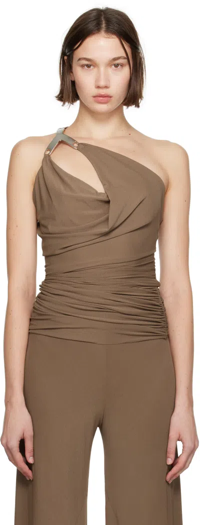 Rick Owens Tan Porterville Hydra Aaliyah Tank Top In 164 Tan