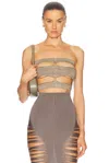 Rick Owens Womens Tanja Cropped Wool-blend Top Gold Xs