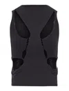 Rick Owens Sleeveless Top Featuring Cut-outs And Ribbed Hem In Black