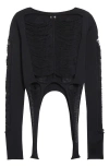 Rick Owens Tanja Distressed Virgin Wool Sweater In Black