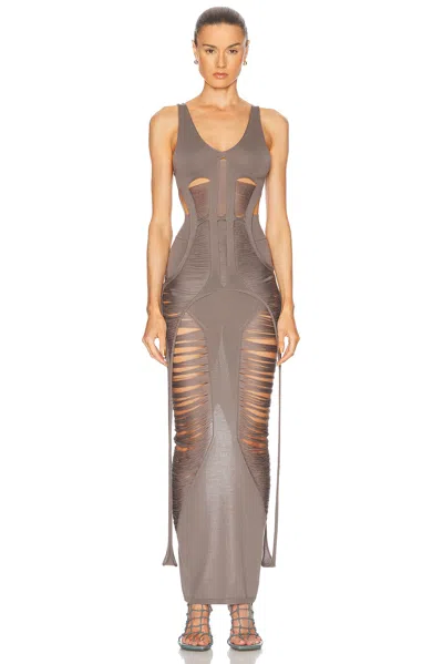 Rick Owens Tanja Long Tank Top In Brown