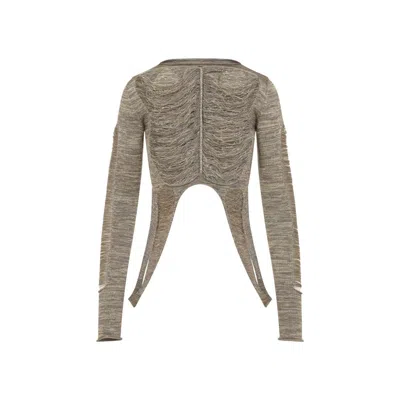 RICK OWENS TANJA LS GOLD WOOL TOP
