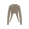 Rick Owens Metallic Finish Avant-garde Top With Dramatic Silhouette