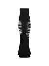 Rick Owens Long Skirt With Cut-out Design And Distressed Effect