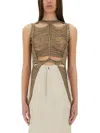 Rick Owens Gold Wool Blend Tops In Multi