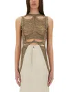 Rick Owens Gold Wool Blend Tops In Multi