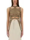 Rick Owens Gold Wool Blend Tops In Multi