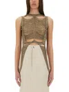 Rick Owens Gold Wool Blend Tops In Multi