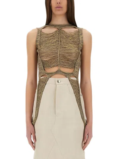 Rick Owens Tanja T Knit Top In Gold
