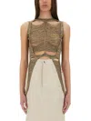 Rick Owens Gold Wool Blend Tops In Multi