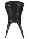 Rick Owens Sheer Panel Sleeveless Stretch Fabric Top