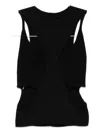 Rick Owens Sleeveless Top Featuring Cut-outs And Ribbed Hem In Black
