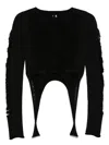 Rick Owens Tanja Distressed Virgin Wool Sweater In Black