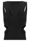 Rick Owens Sleeveless Top Featuring Cut-outs And Ribbed Hem In Black