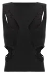 Rick Owens Sleeveless Top Featuring Cut-outs And Ribbed Hem In Black