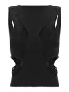 Rick Owens Tanja Black Wool Top In Black