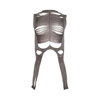 Pre-owned Rick Owens Tanja Top 'dust' | Grey | Women's Size Xs