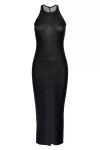 Rick Owens Black Semi-transparent Sheath Dress In Viscose And Silk Blend Woman In Black