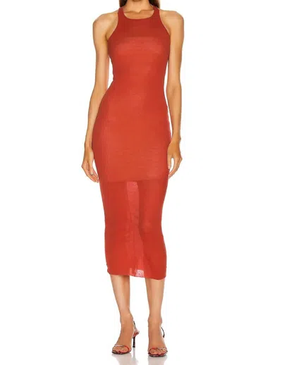 Rick Owens Tank Dress In Cardinal Red In Multi
