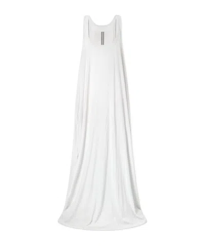 Rick Owens Tank Organic Cotton-jersey Gown In White