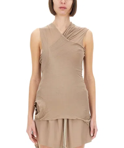 Rick Owens Tank Top In Sand