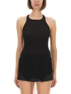 Rick Owens Slim Fit Ribbed Racerback Tank Top In Black