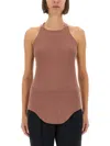 Rick Owens Sleeveless Racerback Top Curved Hem In Pink