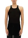 Rick Owens Ribbed Tank Top In Black