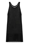 Rick Owens Sleeveless Knit Top Sheer Fabric In Black