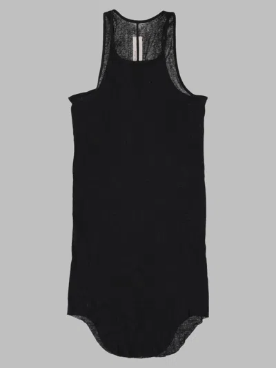 Rick Owens Sleeveless Fitted Longline Tank Top In Black
