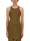 Rick Owens Organic Cotton Tank Top In Green