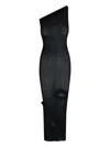 Rick Owens One Shoulder Sheer Midi Dress