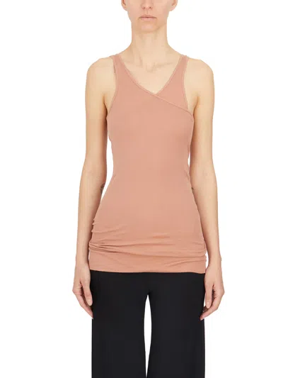 Rick Owens Tank Top In Cotone In Pink