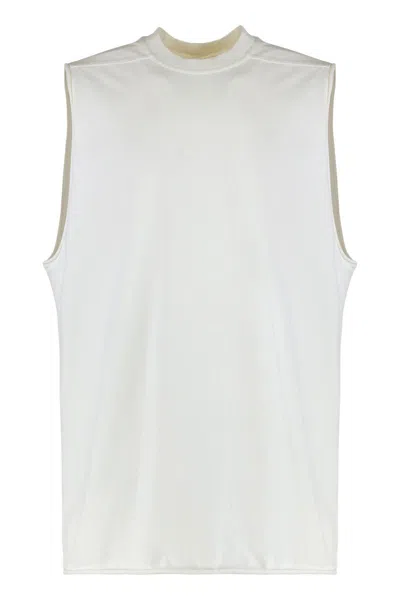 Rick Owens Tank Top In Cotton In White