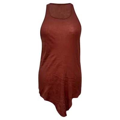 Rick Owens Tank Top In Red Cotton In Brown