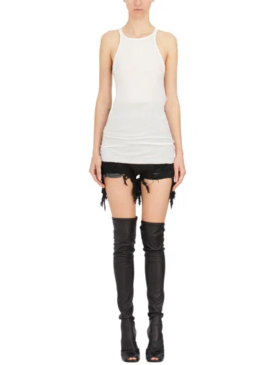 Rick Owens Tank Top Racer In Cotton In White