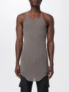 Rick Owens Gray Ribbed Tank Top In Braun