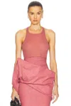 Rick Owens Fine-ribbed Tank Top In Thulian