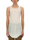 Rick Owens Rib Long Tank In White